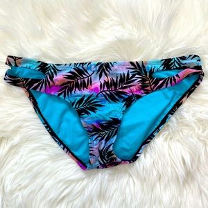 3/$20 Pink Envelope Tropical Tie Dye Bikini Cut Out Bottoms Size Medium